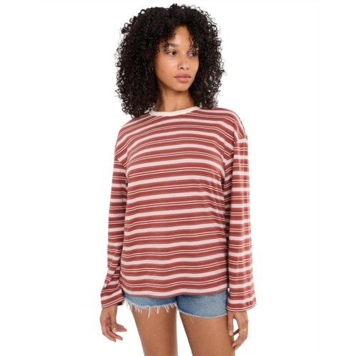 Womens Faherty Sunwashed Long Sleeve Retro Tee