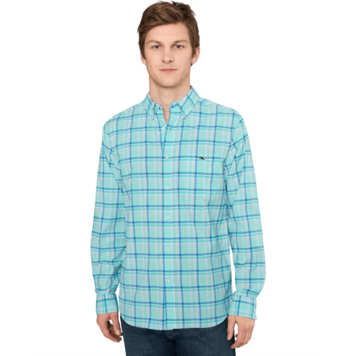Mens Vineyard Vines Coconut Key Plaid Featherweight Performance Shirt