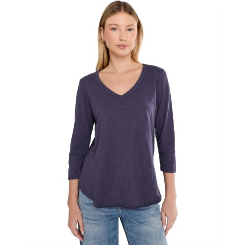 Womens Mod-o-doc 3/4 Sleeve V-Neck Tee with Curved Hem