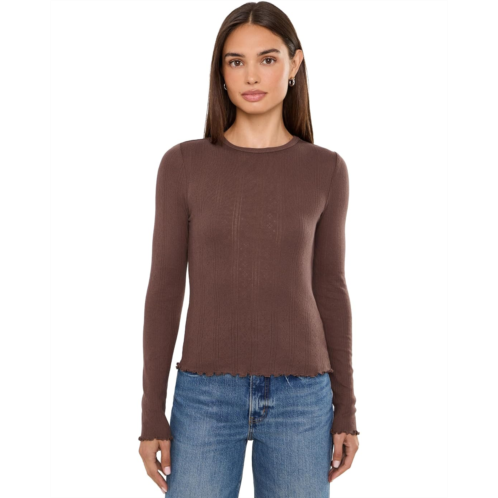 Womens Daze Waverly Everyday Daze Long Sleeve Pointelle Crew Neck