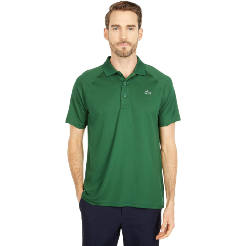 Mens Lacoste Short Sleeve Sport Breathable Run-Resistant Interlock Polo Shirt