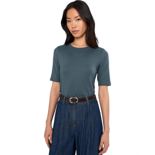 Eileen Fisher Organic Cotton Stretch Rib Crew Neck Top
