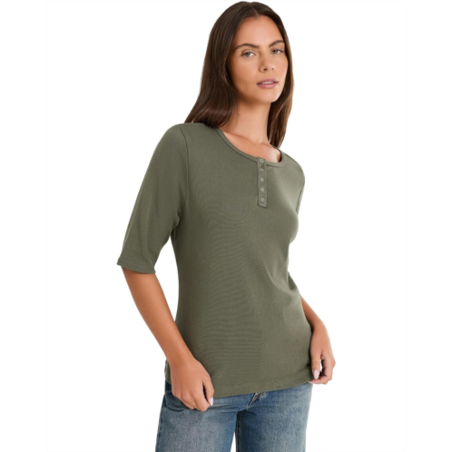 Michael Stars Andie Henley Elbow Sleeve Top