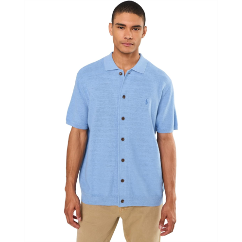 Mens Polo Ralph Lauren Cotton Linen Short Sleeve Cardigan