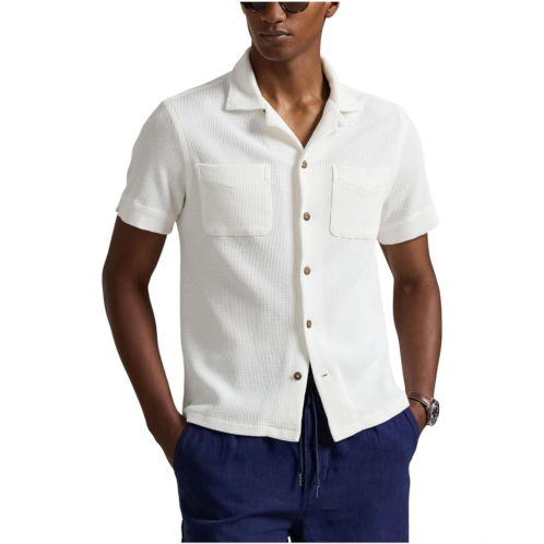 Mens Polo Ralph Lauren Waffle-Knit Cotton Linen Camp Shirt