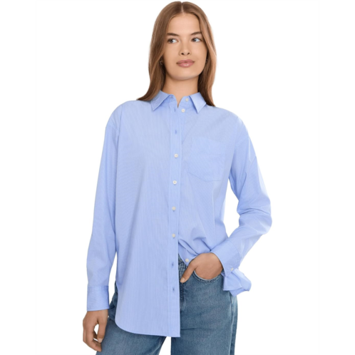 POLO Ralph Lauren Womens Lauren Ralph Lauren Petite Striped Cotton Broadcloth Shirt