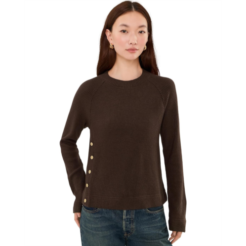 Womens NICZOE Petite Side Button Waffle Top