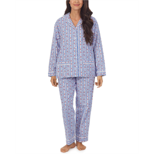 Womens Lanz of Salzburg Classic Notch Collar Flannel PJ Set