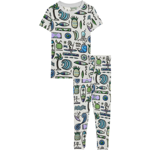 Kickee Pants Kids Print Short Sleeve Pajama Set (Big Kid)