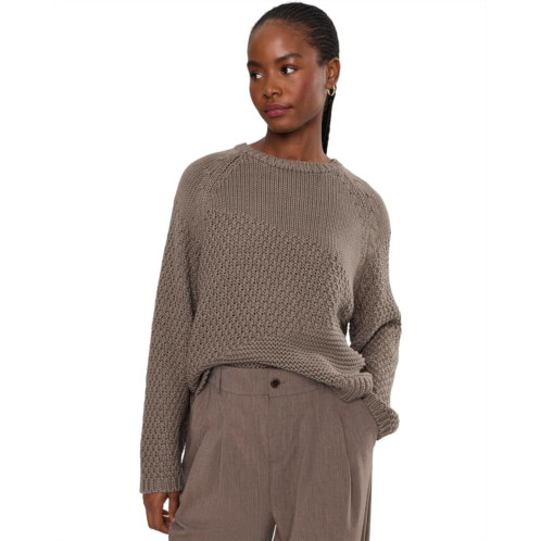 Womens Eileen Fisher Peruvian Organic Cotton Cord Crew Neck Sweater