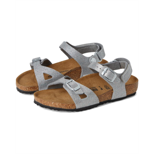 Birkenstock Kids Rio Hook and Loop - Silver Sparkling (Toddler/Little Kid/Big Kid)