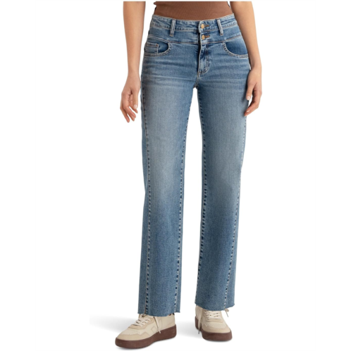 KUT from the Kloth Charlotte High-Rise Wide Leg Side Inset Raw Hem
