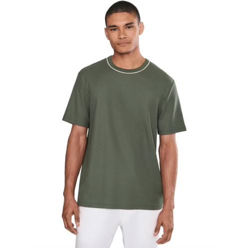 Vince Tipped Pima Pique Short Sleeve Crew