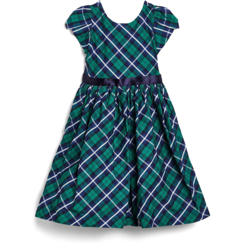 Girls Janie and Jack Green Plaid Picture Dress (Toddler/Little Kid/Big Kid)