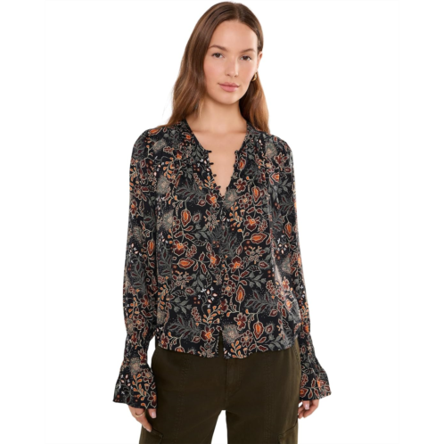Liverpool Los Angeles Long Sleeve Woven Blouse with Pintucks