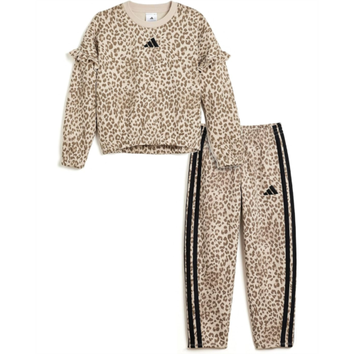 Adidas Kids AOP Flutter Sleeve Pullover and Barrel Pant Set (Toddler/Little Kid)