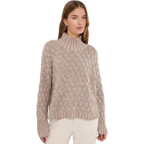 Womens Eileen Fisher Petite Peruvian Organic Cotton Cord Crew Neck Sweater