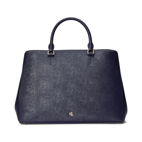 POLO Ralph Lauren Lauren Ralph Lauren Crosshatch Leather Large Hanna Satchel