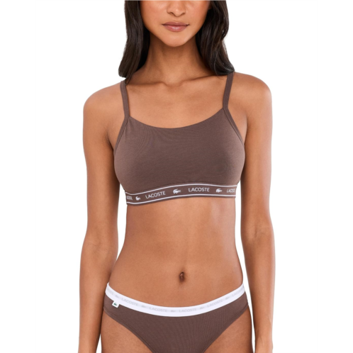 Womens Lacoste Stretch Cotton Logo Band Bralette