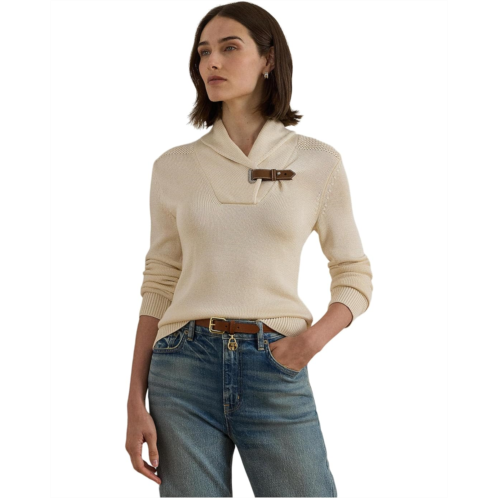 POLO RALPH LAUREN Buckle-Trim Cotton-Blend Sweater