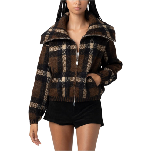 Blank NYC Prep Academy Plaid Sweater Jacket