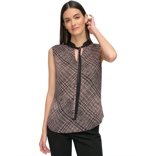 Tommy Hilfiger Sleeveless Tie Neck Blouse