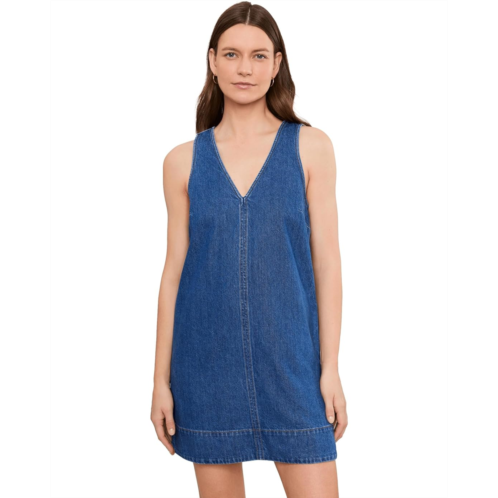 Womens Madewell V-Neck Mini Dress In Marina Blue
