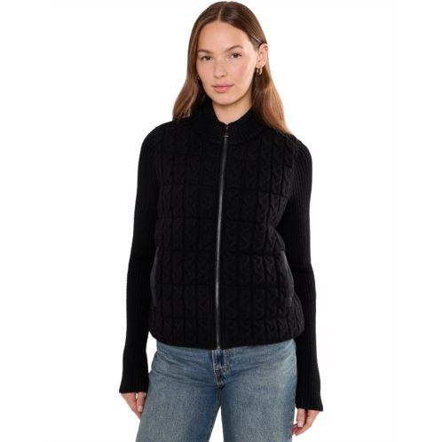 Womens Liverpool Los Angeles Long Sleeve Zip Front Quilted Sweater Jacket