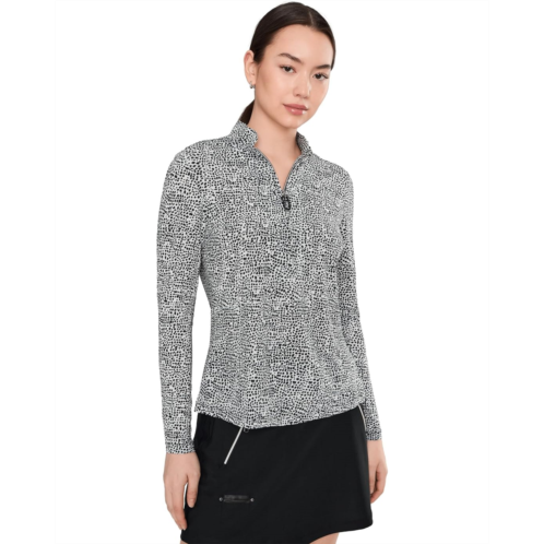 Womens Jamie Sadock Sunsense Ocelot Long Sleeve Quarter Zip
