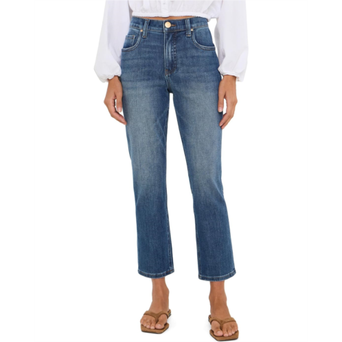 KUT from the Kloth Petite Blair High-Rise Fab AB New Straight Leg 5 Pockets in Razor