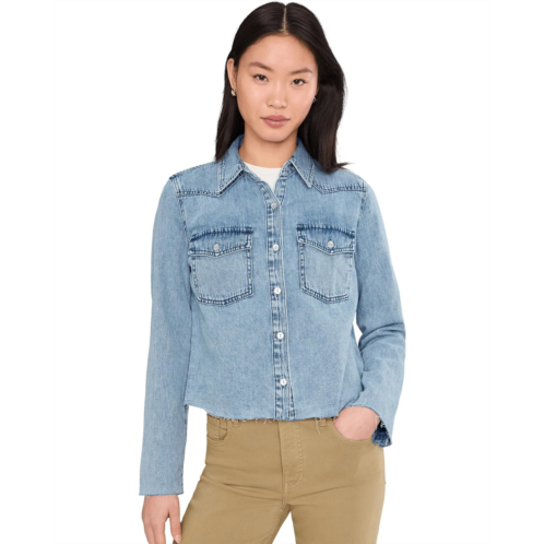 KUT from the Kloth Posey - Long Sleeve Shirt With Frayed Hem