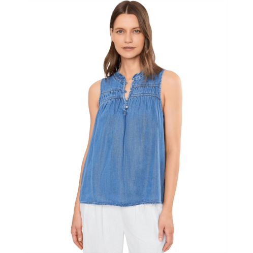 Womens Tommy Bahama Chambray Olei Sleeveless Ruffle Top