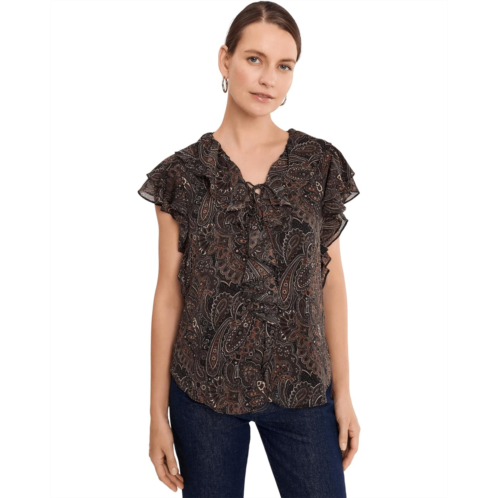 POLO RALPH LAUREN Paisley Ruffle-Trim Georgette Blouse