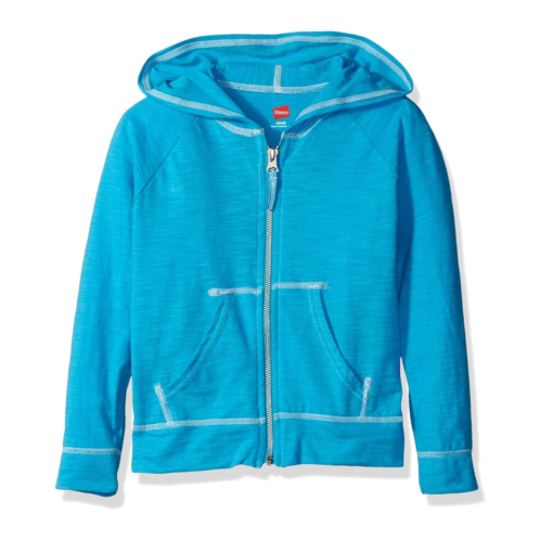 Kids Hanes Little Girls Slub Jersey Full Zip Jacket