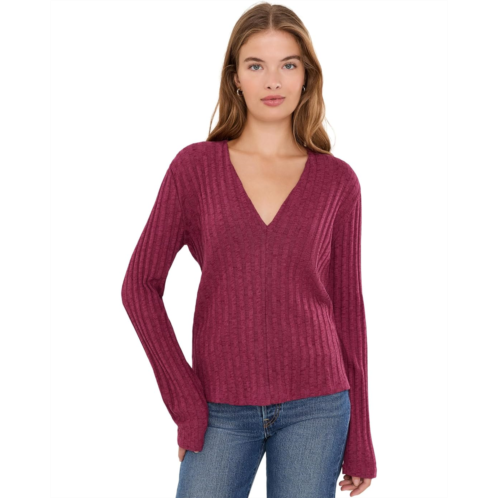 Womens Michael Stars Ilona Slim V-Neck Top