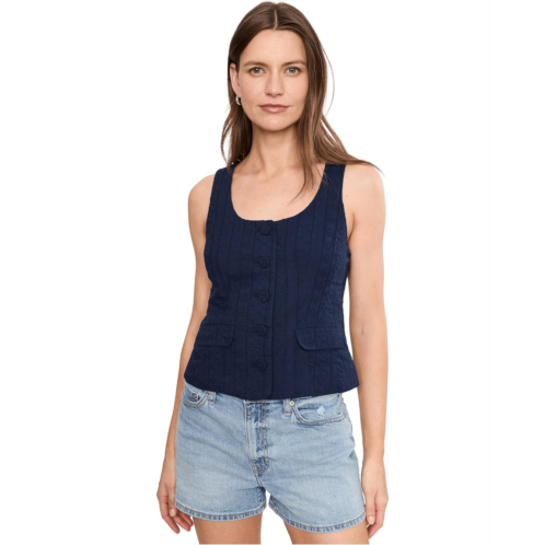 CeCe Scoop Neck Button-Down Vest