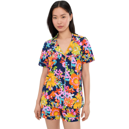 Womens Bedhead PJs Short Sleeve Shorty Cotton Knit Pajama Set