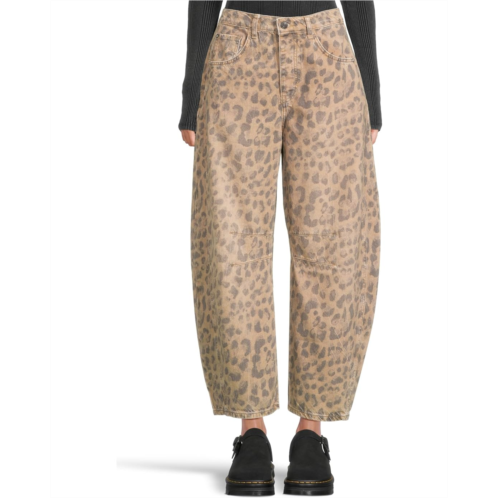 Free People We The Free Good Luck Printed Barrel Jeans