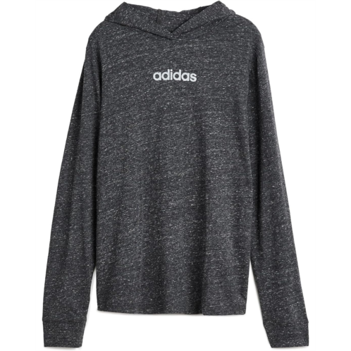 Boys adidas Kids Long Sleeve Hooded Snow Heather Tee (Big Kid)