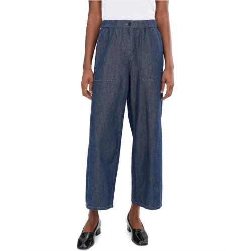 Womens Eileen Fisher Petite Lightweight Organic Cotton Den Wide Ankle Pants