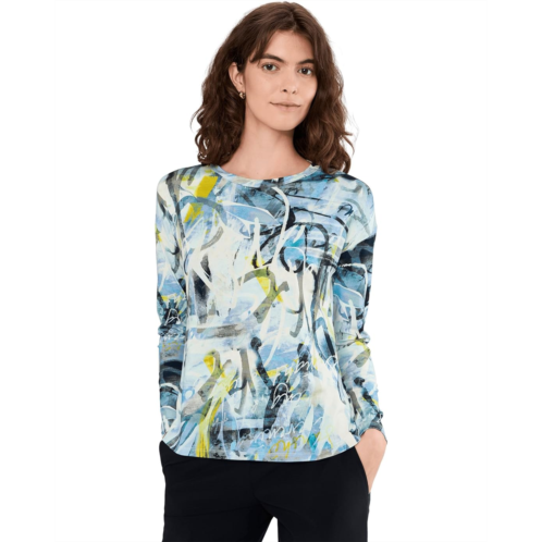Womens Elliott Lauren Collage - Long Sleeve Crew Neck Printed Top
