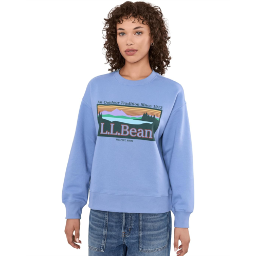 L.L.Bean Womens LLBean Essential Logo Crew Sweatshirt
