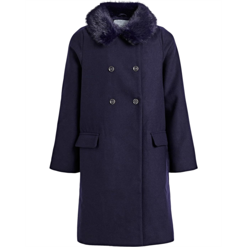 Girls Janie and Jack Fur Trim Peacoat (Toddler/Little Kid/Big Kid)