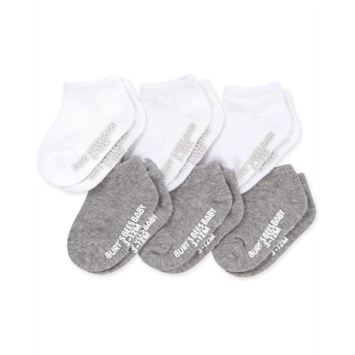 Kids Burts Bees Baby Unisex Baby 6-pack Ankle Socks With Non-slip Grips Made With Organic Cotton