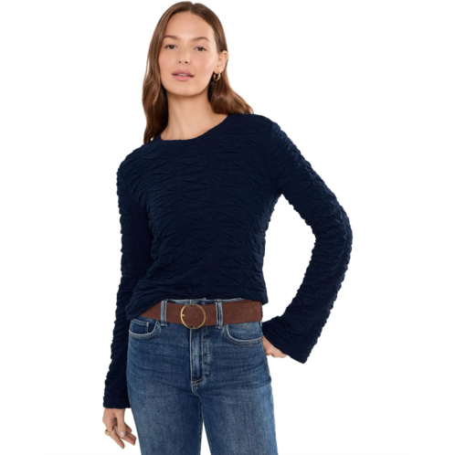 Womens Liverpool Los Angeles Long Flare Sleeve Crew Neck Knit Top