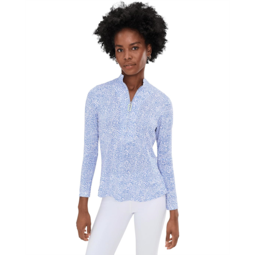 Womens Jamie Sadock Sunsense Ocelot Long Sleeve Quarter Zip