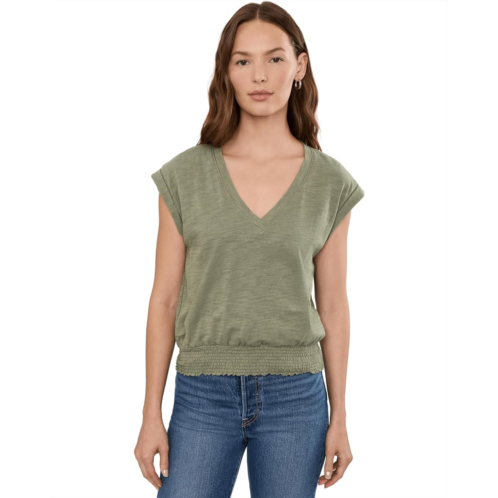Lilla P Smocked Hem V-Neck