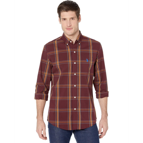 U.S. POLO ASSN. Long Sleeve Classic Fit Windowpane Woven Shirt