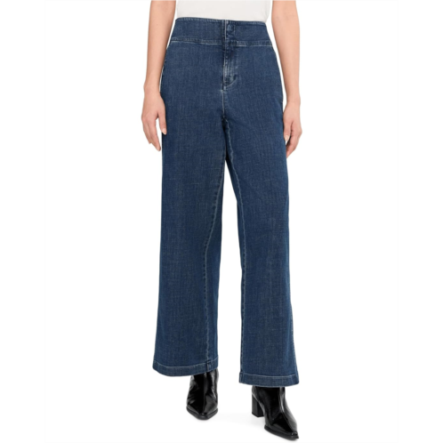 Eileen Fisher Cotton Stretch Denim Full Length Wide Pants