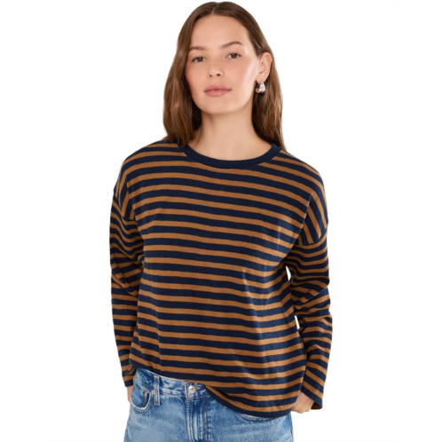 Womens Madewell Easy Crewneck Long-Sleeve Tee in Stripe